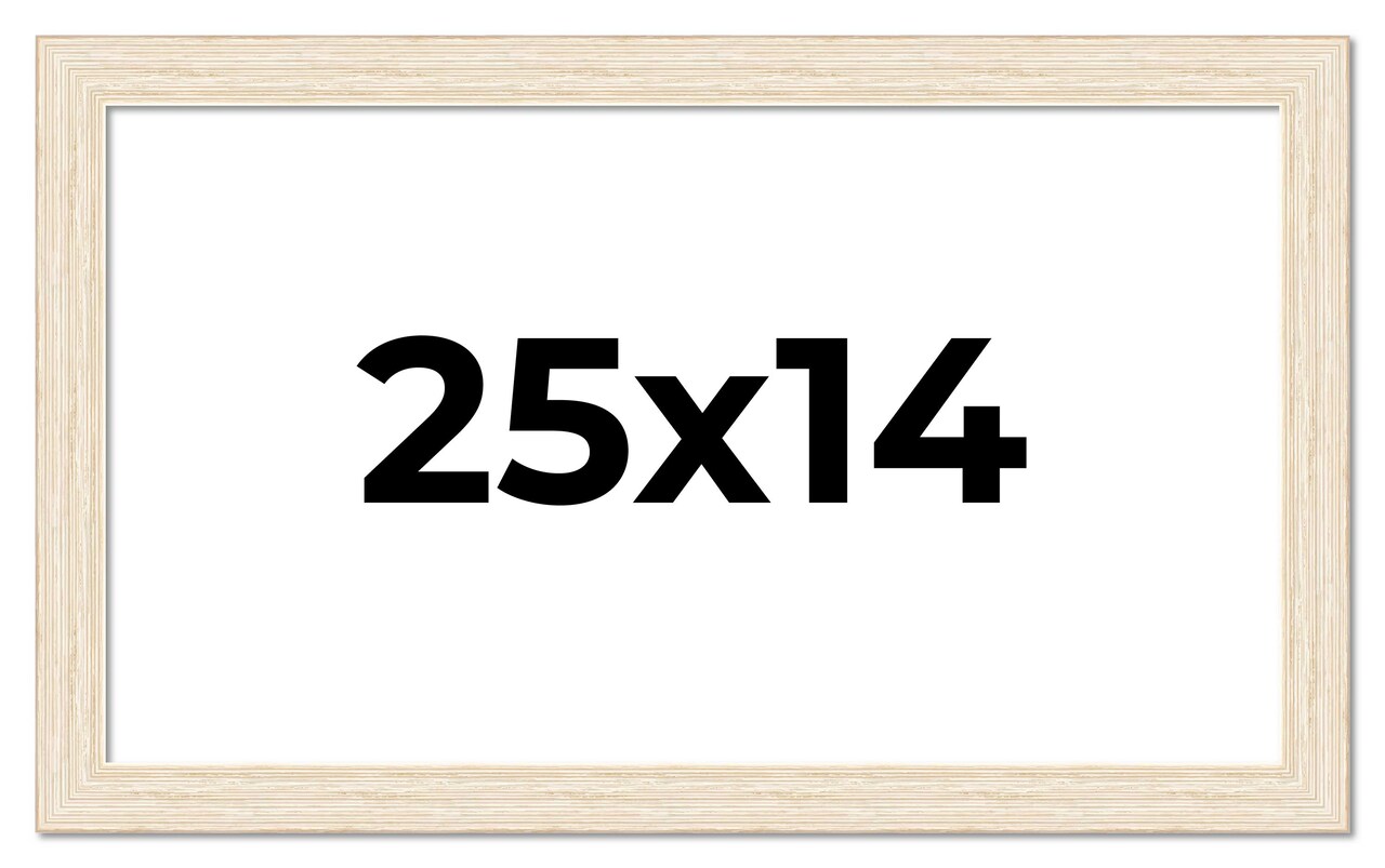 25x14 Wide Barnwood Picture Frame with UV-Resistant Acrylic & Acid Free Backing, Available in 6 Paint Finishes - Grey, Brown, White, and Black